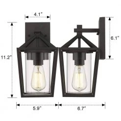 1 Light Black 11.2 in. H Hardwired Outdoor Wall Lantern Sconce Lantern by JAZAVA -JAZAVA Sales Store black jazava outdoor sconces 20065b3 fa 1000