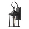 1-Light Black Hardwired Outdoor Wall Lantern Sconce with Clear Glass Shade by JAZAVA
