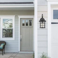 1-Light Black Harewired Outdoor Seeded Glass Outdoor Wall Lantern by JAZAVA -JAZAVA Sales Store black jazava outdoor sconces xe222b bk 1f 1000