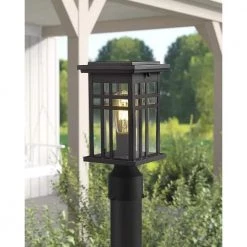 1-Light Black Outdoor Pier Mount Lights Post Lantern by JAZAVA 11 1-Light Black Outdoor Pier Mount Lights Post Lantern by JAZAVA -JAZAVA Sales Store black jazava post light sets hd20068 p bkdm fa 1000