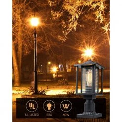 1-Light Black Outdoor Post Lantern with Ribbed Glass (2-Pack) by JAZAVA -JAZAVA Sales Store black jazava post light sets hdtxz2405 1g2p fa 1000