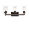 21 in. 3 Light Black Vanity Light with Glass Shade by JAZAVA
