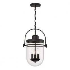 Lowell 3-Light Black Outdoor Pendant Light by GLUCKSTEINELEMENTS