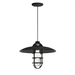 Retro Industrial 13 in. Shade 1-Light Black Finish Pendant by Troy RLM
