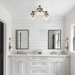 3-Light Black and Glod with Clear Shade Semi-Flush Mount by JAZAVA 10 3-Light Black and Glod with Clear Shade Semi-Flush Mount by JAZAVA -JAZAVA Sales Store blcak and glod jazava flush mount lights hdzg33f 3 bkdm 1f 1000