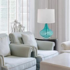 24 in. Light Blue Glass Table Lamp with Fabric Shade by Elegant Designs 9 24 in. Light Blue Glass Table Lamp with Fabric Shade by Elegant Designs -JAZAVA Sales Store blue elegant designs table lamps lt3214 blu 31 1000