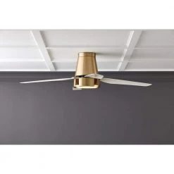 Hugh 52 in. LED Indoor Brushed Brass Ceiling Fan with White Blades by GLUCKSTEINELEMENTS -JAZAVA Sales Store brass glucksteinelements ceiling fans with lights 38710 hbc 31 1000