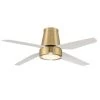 Hugh 52 in. LED Indoor Brushed Brass Ceiling Fan with White Blades by GLUCKSTEINELEMENTS