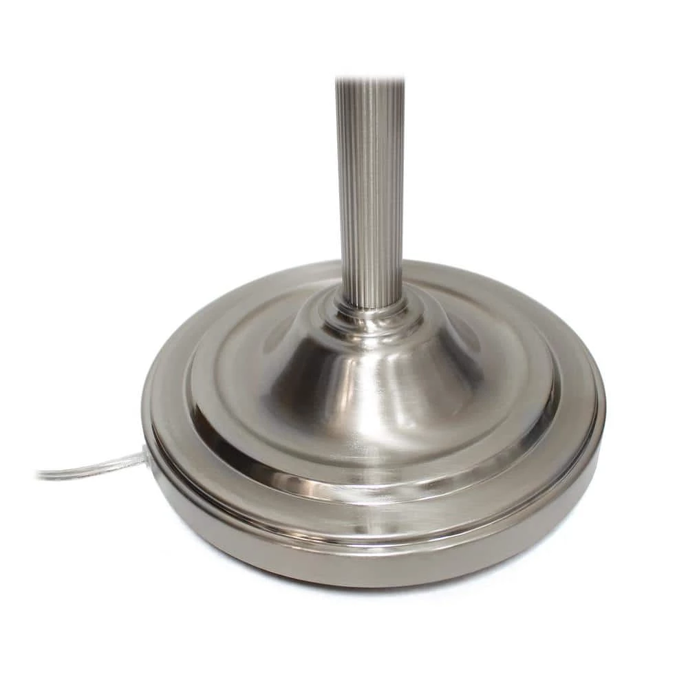 2-Light 71 in. Mother Daughter Brushed Nickel Floor Lamp with White Marble Glass Shade by Elegant Designs 6 2-Light 71 in. Mother Daughter Brushed Nickel Floor Lamp with White Marble Glass Shade by Elegant Designs - Image 6