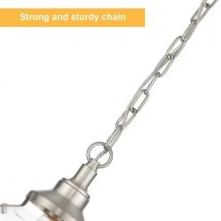 1-Light Brushed Nickel Finish Vintage Pendant Light with Glass Shade by JAZAVA -JAZAVA Sales Store brushed nickel finish jazava chandeliers hdpda1137 bnk 44 1000