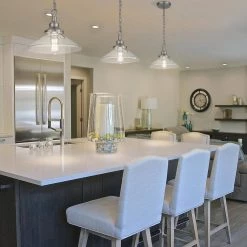 1-Light Brushed Nickel Finish Vintage Pendant Light with Glass Shade by JAZAVA -JAZAVA Sales Store brushed nickel finish jazava chandeliers hdpda1137 bnk 4f 1000