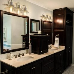 26 in. 3-Light Brushed Nickel Vanity Light with Metal Shade by JAZAVA 9 26 in. 3-Light Brushed Nickel Vanity Light with Metal Shade by JAZAVA -JAZAVA Sales Store brushed nickel jazava vanity lighting hdwla1260 bnk 1f 1000