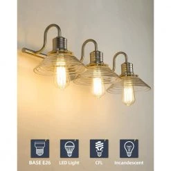 26 in. 3-Light Brushed Nickel Vanity Light with Metal Shade by JAZAVA 10 26 in. 3-Light Brushed Nickel Vanity Light with Metal Shade by JAZAVA -JAZAVA Sales Store brushed nickel jazava vanity lighting hdwla1260 bnk 44 1000