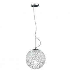 Elipse Chrome Genuine Crystal Ball Sphere Pendant by Elegant Designs