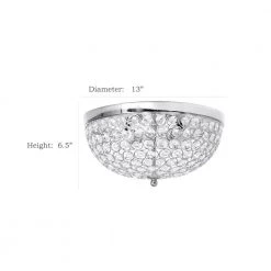 13 in. 2 Light Elipse Crystal Flush Mount Ceiling Light 2 Pack, Chrome by Elegant Designs -JAZAVA Sales Store chrome elegant designs flush mount lights fm1000 chr 2pk 1f 1000