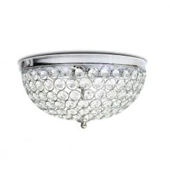 13 in. 2 Light Elipse Crystal Flush Mount Ceiling Light 2 Pack, Chrome by Elegant Designs -JAZAVA Sales Store chrome elegant designs flush mount lights fm1000 chr 2pk 4f 1000
