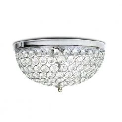 Elipse 13 in. 2-Light Chrome and Crystal Flush Mount by Elegant Designs 10 Elipse 13 in. 2-Light Chrome and Crystal Flush Mount by Elegant Designs -JAZAVA Sales Store chrome elegant designs flush mount lights fm1000 chr 4f 1000