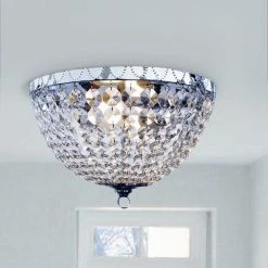 Victoria Crystal 2-Light Chrome Rain Drop Flush Mount by Elegant Designs 5 Victoria Crystal 2-Light Chrome Rain Drop Flush Mount by Elegant Designs -JAZAVA Sales Store chrome elegant designs flush mount lights fm1001 chr 31 1000