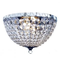 Victoria Crystal 2-Light Chrome Rain Drop Flush Mount by Elegant Designs