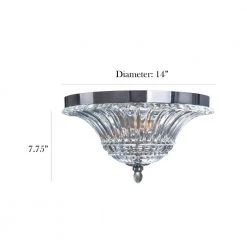 Glacier Petal Glass 2-Light Chrome Ceiling Flush Mount by Elegant Designs -JAZAVA Sales Store chrome elegant designs flush mount lights fm1002 chr 44 1000