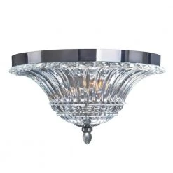Glacier Petal Glass 2-Light Chrome Ceiling Flush Mount by Elegant Designs