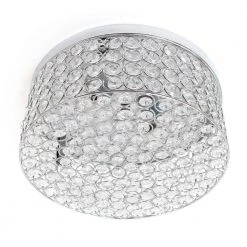 12 in. 2 Light Ellipse Chrome Round Flush Mount by Elegant Designs -JAZAVA Sales Store chrome elegant designs flush mount lights fm1003 chr 44 1000