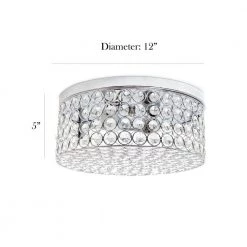 12 in. 2 Light Ellipse Chrome Round Flush Mount by Elegant Designs -JAZAVA Sales Store chrome elegant designs flush mount lights fm1003 chr c3 1000