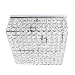 12 in. 2 Light Elipse Chrome Square Flush Mount by Elegant Designs -JAZAVA Sales Store chrome elegant designs flush mount lights fm1004 chr 1f 1000