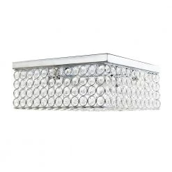 12 in. 2 Light Elipse Chrome Square Flush Mount by Elegant Designs -JAZAVA Sales Store chrome elegant designs flush mount lights fm1004 chr 4f 1000