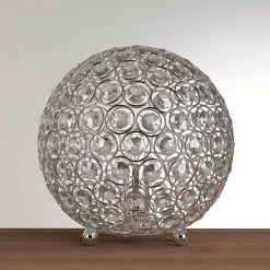 8 in. Chrome and Crystal Ball Table Lamp by Elegant Designs -JAZAVA Sales Store chrome elegant designs novelty lamps lt1026 chr 31 1000