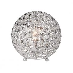8 in. Chrome and Crystal Ball Table Lamp by Elegant Designs