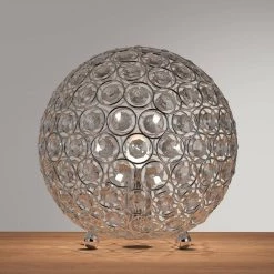 8 in. Chrome and Crystal Ball Table Lamp by Elegant Designs -JAZAVA Sales Store chrome elegant designs novelty lamps lt1026 chr d4 1000