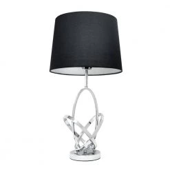26 in. Mod Art Polished Chrome Table Lamp with Black Shade by Elegant Designs