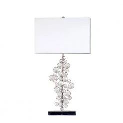 25 in. Prismatic Crystal Sequin and Chrome Table Lamp with White Shade by Elegant Designs
