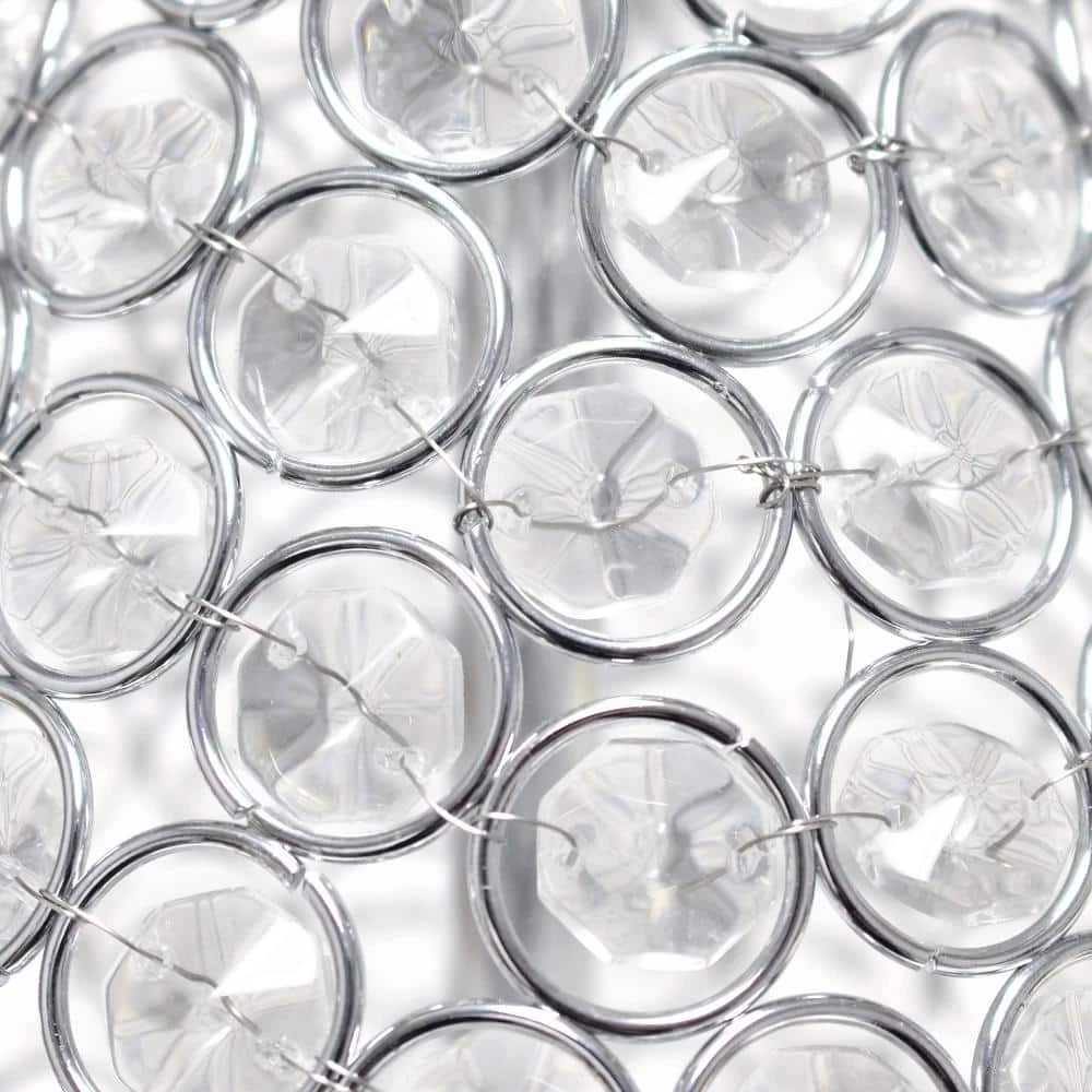 22 in. 1-Light Chrome Elipse Crystal Pinned Decorative Gourd Accent Table Lamp by Elegant Designs 4 22 in. 1-Light Chrome Elipse Crystal Pinned Decorative Gourd Accent Table Lamp by Elegant Designs - Image 4