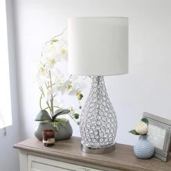 22 in. 1-Light Chrome Elipse Crystal Pinned Decorative Gourd Accent Table Lamp by Elegant Designs 11 22 in. 1-Light Chrome Elipse Crystal Pinned Decorative Gourd Accent Table Lamp by Elegant Designs -JAZAVA Sales Store chrome elegant designs table lamps lt1052 chr 31 1000