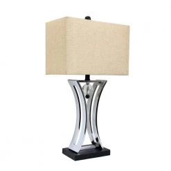 28.25 in. Chrome and Black Conference Room Hourglass Shape Pendulum Table Lamp by Elegant Designs