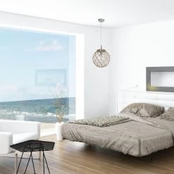 1-Light Buoy Netted Clear Brushed Nickel Coastal Ocean Sea Glass Pendant by Elegant Designs -JAZAVA Sales Store clear elegant designs chandeliers pt1003 clr 31 1000