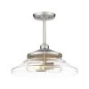 2-Light 15.7 in. Clear Glass Semi-Flush Mount by JAZAVA