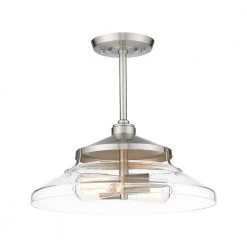 2-Light 15.7 in. Clear Glass Semi-Flush Mount by JAZAVA