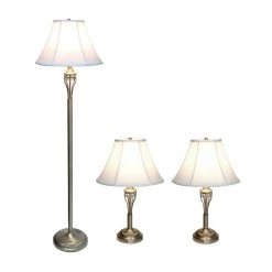 16 in. 3-Piece Antique Brass Lamp Set by Elegant Designs -JAZAVA Sales Store elegant designs lamp sets lc1001 abs 44 1000