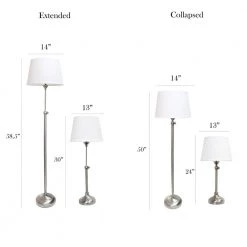 59 in. Brushed Nickel Adjustable Floor Lamp (3-Pack Set) by Elegant Designs -JAZAVA Sales Store elegant designs lamp sets lc1017 bsn 76 1000