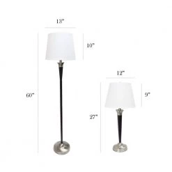 58.5 in. Malbec Black and Brushed Nickel Floor Lamp by Elegant Designs -JAZAVA Sales Store elegant designs lamp sets lc1018 mbc 4f 1000