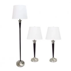 58.5 in. Malbec Black and Brushed Nickel Floor Lamp by Elegant Designs