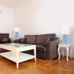 21 in. Modern Periwinkle Leather Table Lamps with White Fabric Shades (2-Pack) by Elegant Designs -JAZAVA Sales Store elegant designs lamp sets lc2000 pwk 2pk 31 1000