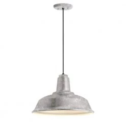 Heavy Duty 14 in. Shade 1-Light Galvanized Finish Pendant by Troy RLM