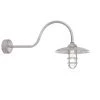 Retro Industrial 30 in. Arm 1-Light Galvanized Clear Glass Lens Outdoor Wall Mount Sconce by Troy RLM