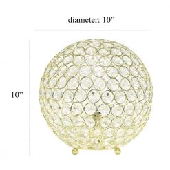 10 in. Gold Crystal Ball Sequin Table Lamp by Elegant Designs -JAZAVA Sales Store gold elegant designs novelty lamps lt1067 gld 4f 1000
