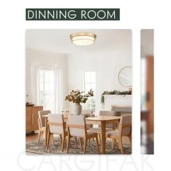 12 in. 2-Light Gold Modern Flush Mount Ceiling Light with Brass With Frosted Glass by JAZAVA -JAZAVA Sales Store gold jazava flush mount lights wz4822 2w bb 4f 1000