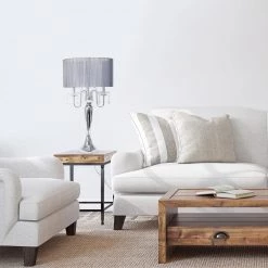 27 in. Gray Romantic Sheer Shade Table Lamp with Hanging Crystals by Elegant Designs 15 27 in. Gray Romantic Sheer Shade Table Lamp with Hanging Crystals by Elegant Designs -JAZAVA Sales Store gray elegant designs table lamps lt1034 gry 31 1000